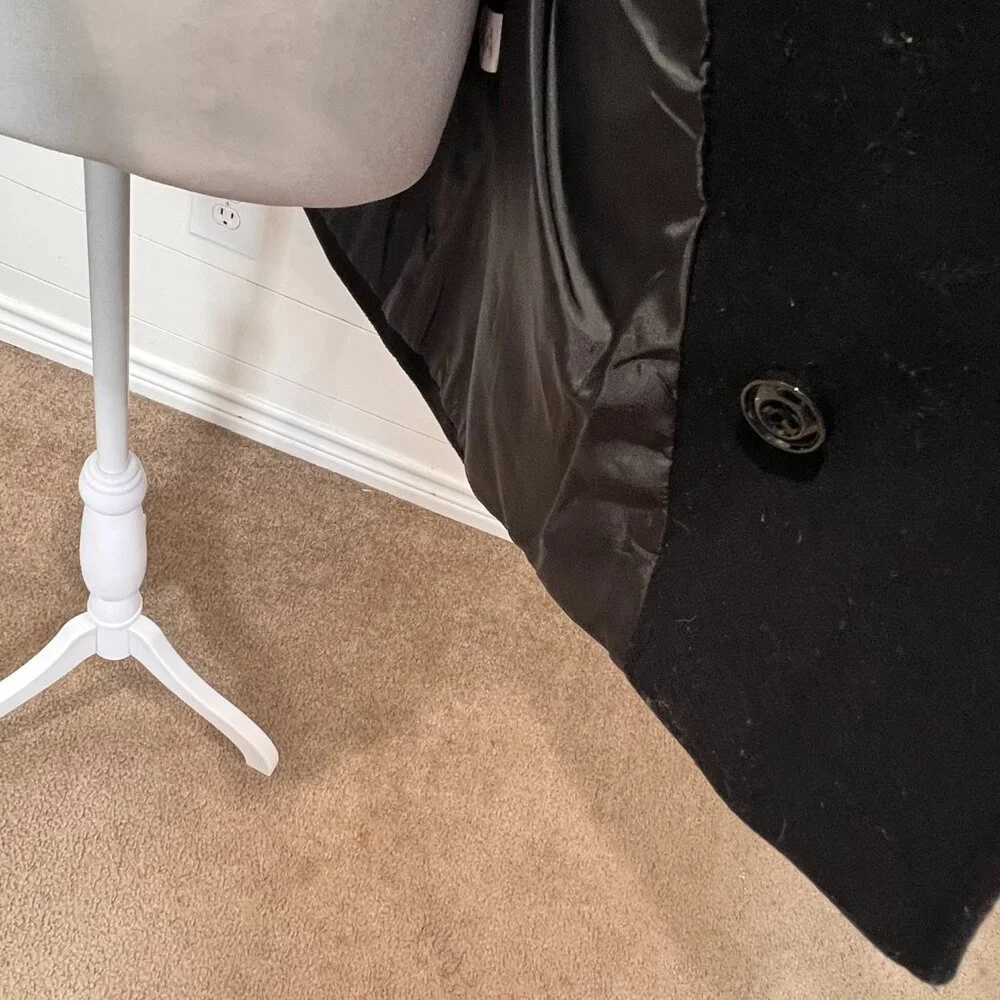 Jason Kole Black Short Length Peacoat Size M - Picture 8 of 10